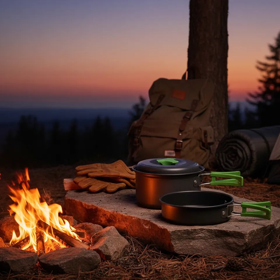 Redcliffs 2-częściowy zestaw garnków aluminiowych z plastikowymi uchwytami, zielony