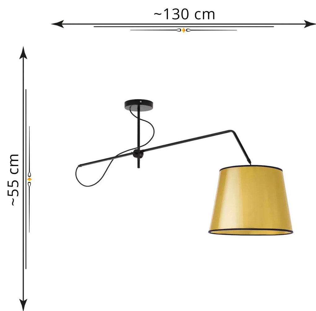 Złota łamana lampa wisząca ruchoma - EX231 Orfa