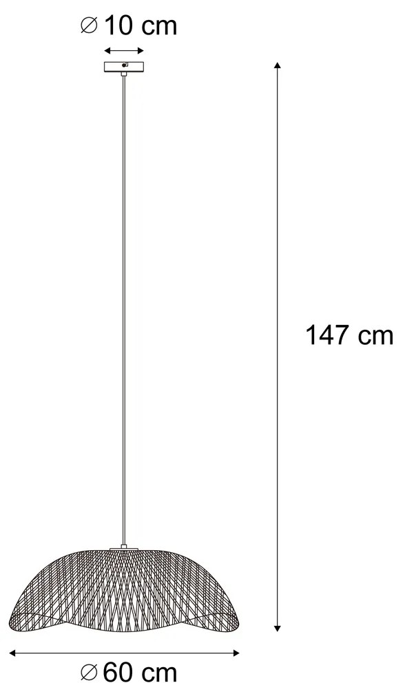 Boho lampa wisząca czarna z bambusem - LilyBoho Oswietlenie wewnetrzne