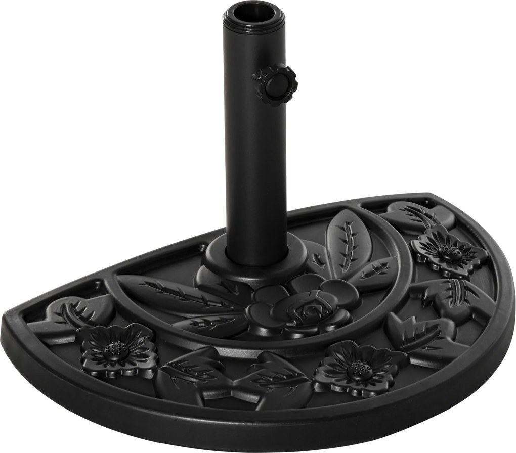 Outsunny stojak na parasol półokrągły 9kg wzór kwiatowy HDPE cement stabilny i dekoracyjny | Aosom PL