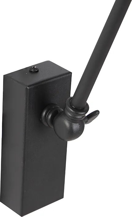 Designerska lampa ścienna czarna regulowana - Luna