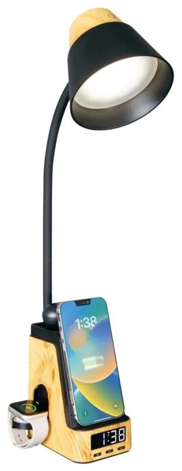 Immax 09000L - LED+CCT ściemnialna lampa biurkowa z bezprzewodowym ładowaniem Qi IDEAL LED/8W/230V beżowa