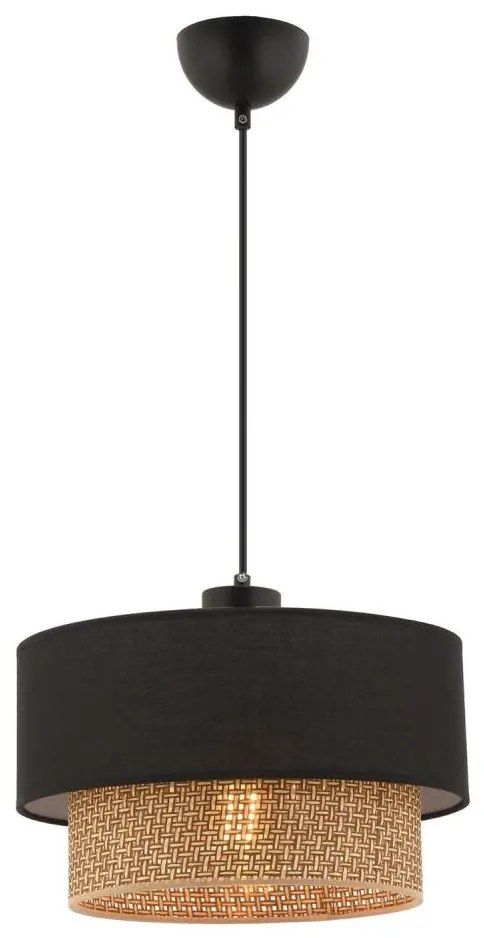 Lampa wisząca ECHO na przewodzie 1xE27/60W/230V, czarna/brązowa