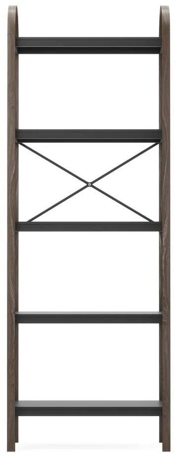 Czarny regał w dekorze orzecha 61x170 cm Bellwood – Umbra