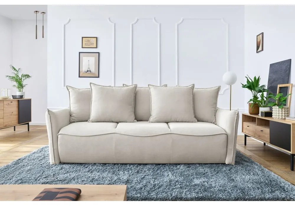 Kremowa rozkładana sofa 226 cm Leon – Bobochic Paris