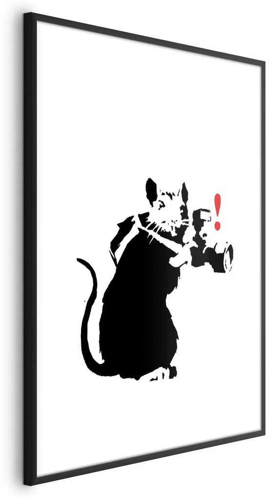 Plakat Szczur fotograf 29,7x42 cm z ramą czarną z marginesem ARTGEIST B