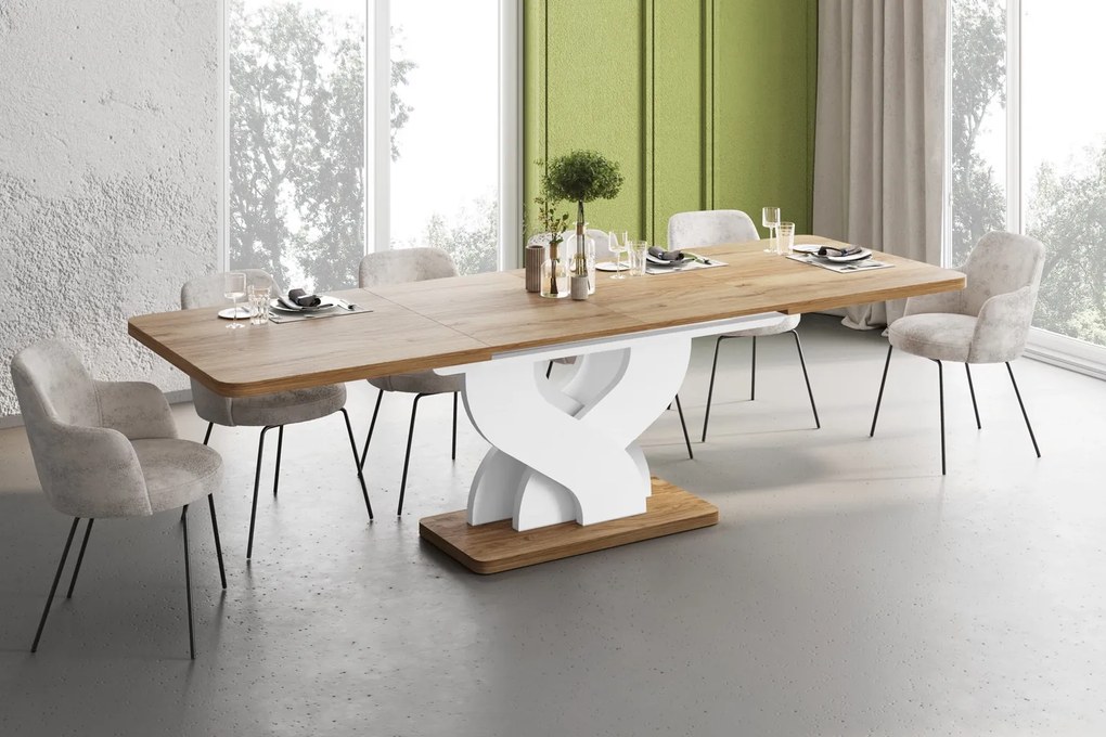 Rozkładany stół do jadalni Bellissima Hubertus dąb / połysk