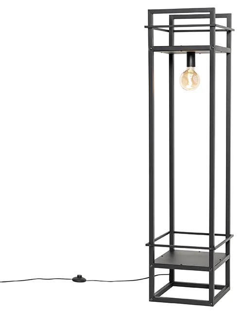 Candeeiro de pé industrial preto - Cage Rack