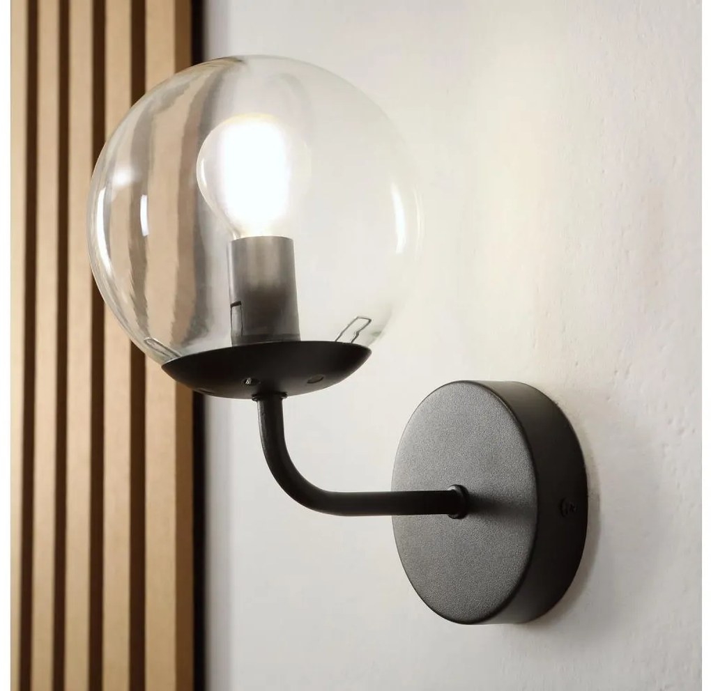 Brilagi - Kinkiet MALIVA 1xE14/15W/230V czarny/przezroczysty