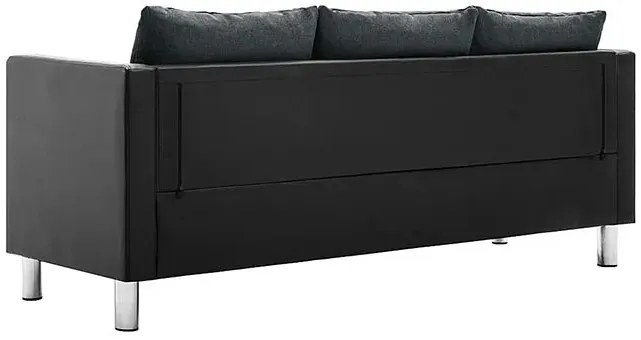 Atrakcyjna 3-osobowa sofa Karlo 3Q - czarno-ciemnoszara