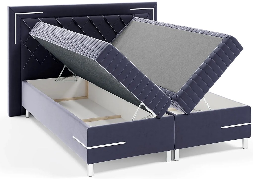 Jasnoszare łóżko tapicerowane z pojemnikiem 5 rozmiarów B2-N71