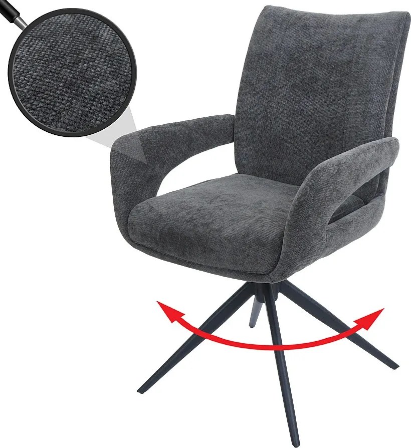 Krzesło do jadalni MCW-O78,  ciemnoszare