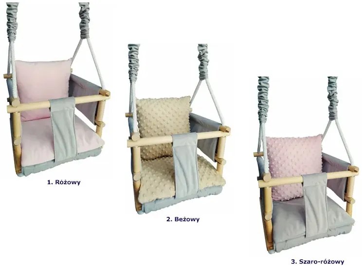 Różowa huśtawka kubełkowa dziecięca S9-H18