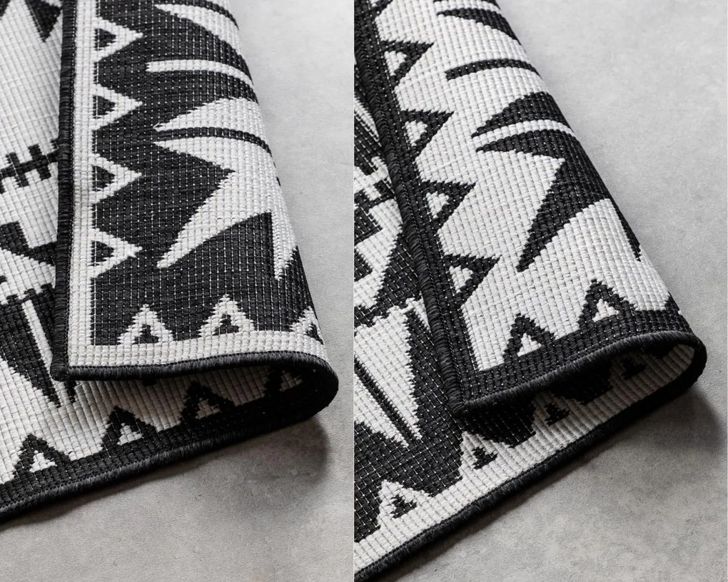 Dywan zewnętrzny dwustronny Gemini kremowo-czarny 200 cm x 290 cm