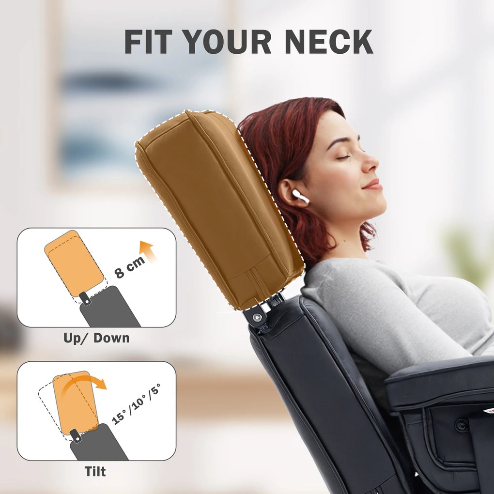 HOMCOM Regulowany fotel leżankowy z podnóżkiem, obicie z ekoskóry, regulowany zagłówek, metalowa podstawa, czarny