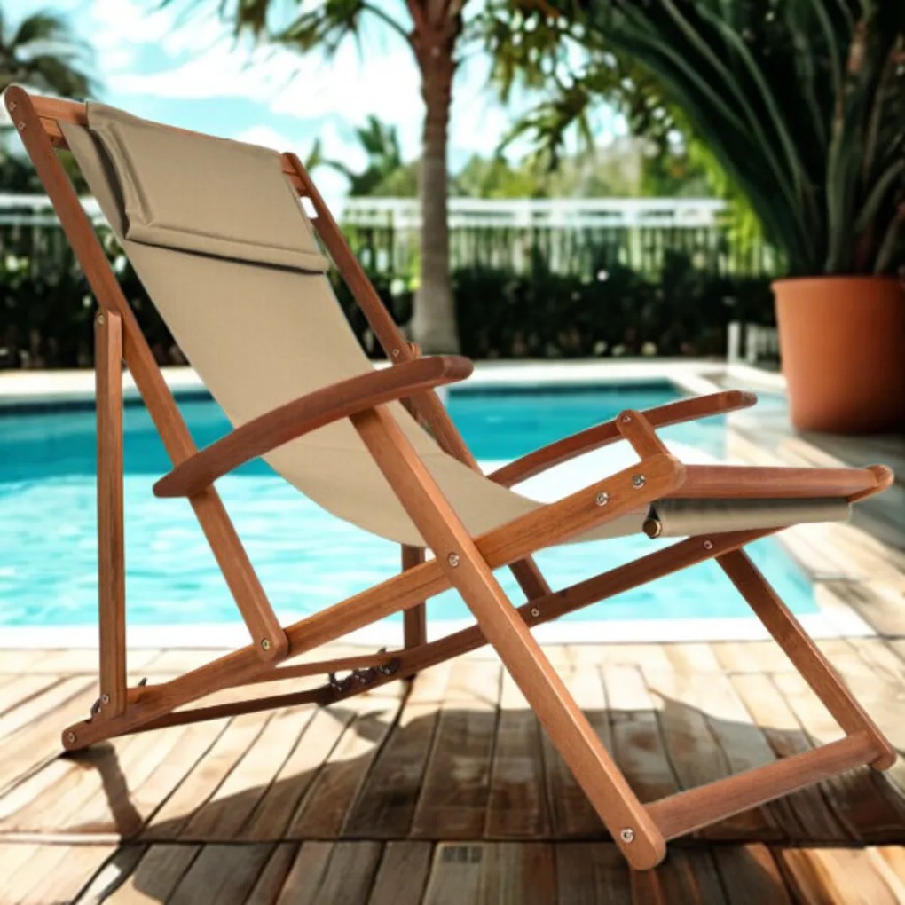 Leżak ogrodowy SIENA, 65x87x102cm, beżowa Jurhan