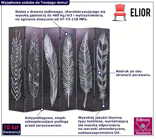 Panelowy parawan z nadrukiem - Korvi 3X 228 x 170 cm