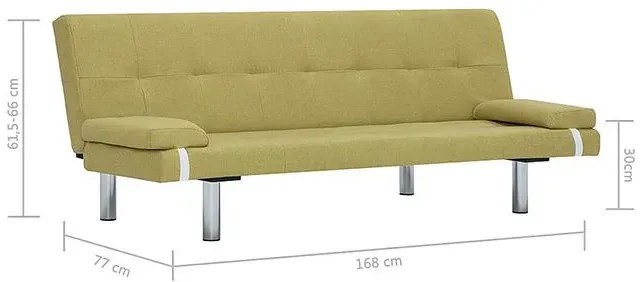 Kanapaz rozkładanym oparciem -zielona C2-P01