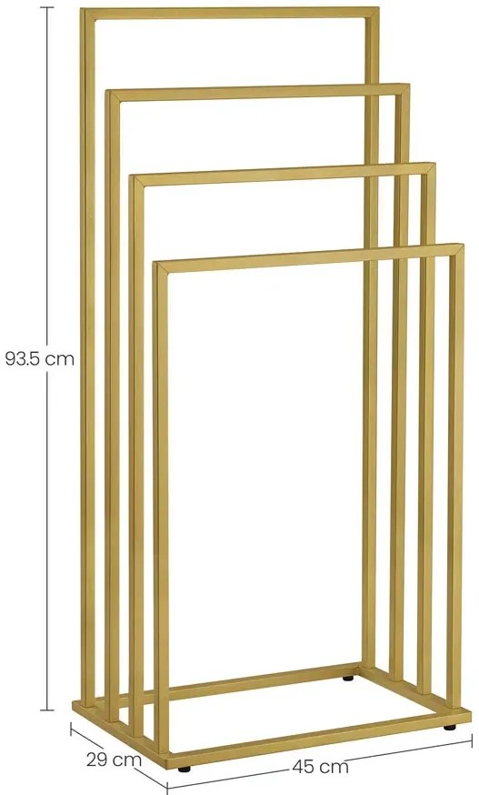 Złoty stojak na ręczniki do łazienki glamour N5-R16