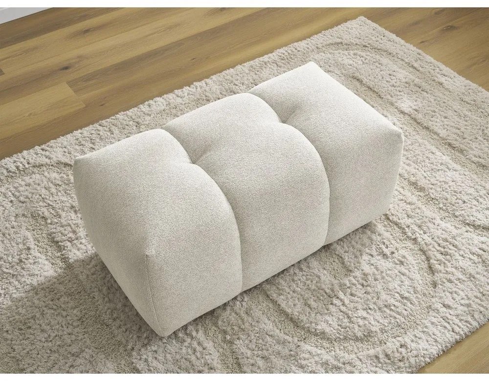 Biały podnóżek z tkaniny szenilowej Roxelane – Bobochic Paris