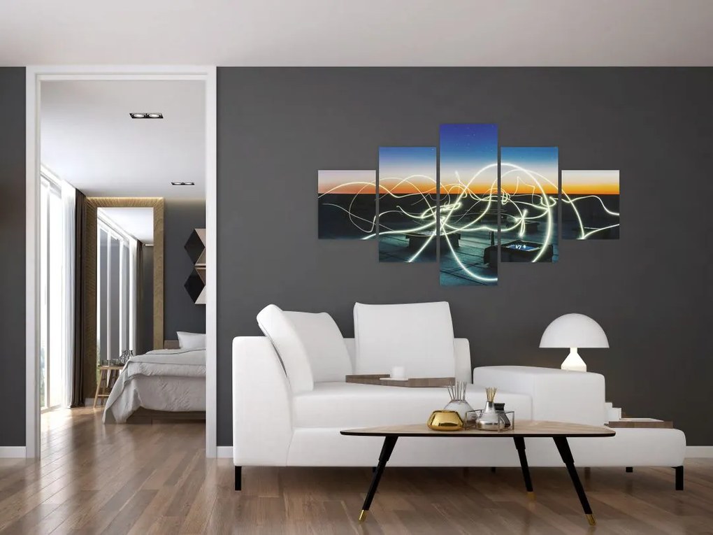 Obraz - widok nieba z dachu (125x70 cm)