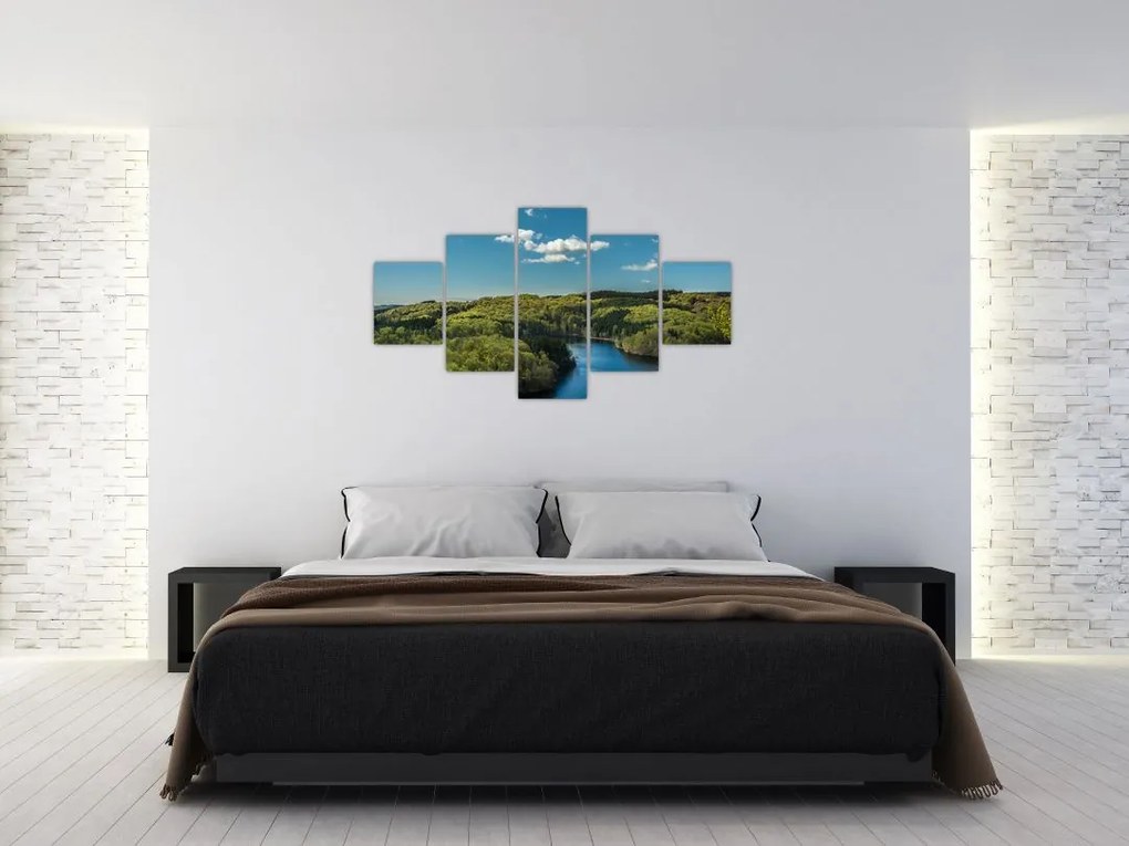 Obraz - Jezioro w lesie (125x70 cm)