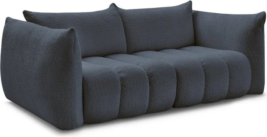 Ciemnoniebieska sofa z materiału bouclé 234 cm Azra – Bobochic Paris