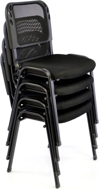 Zestaw krzeseł do sztaplowania, czarny - 8 szt