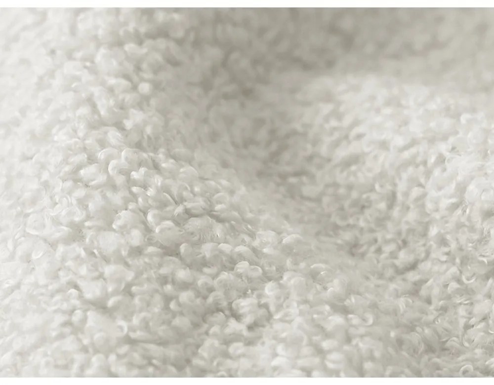 Biała rozkładana sofa z materiału bouclé 255 cm Milu – Makamii