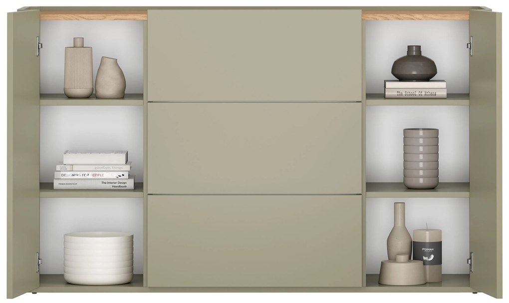 Komoda Elivo 150 cm z szufladami - eukaliptus / dąb baltic dune
