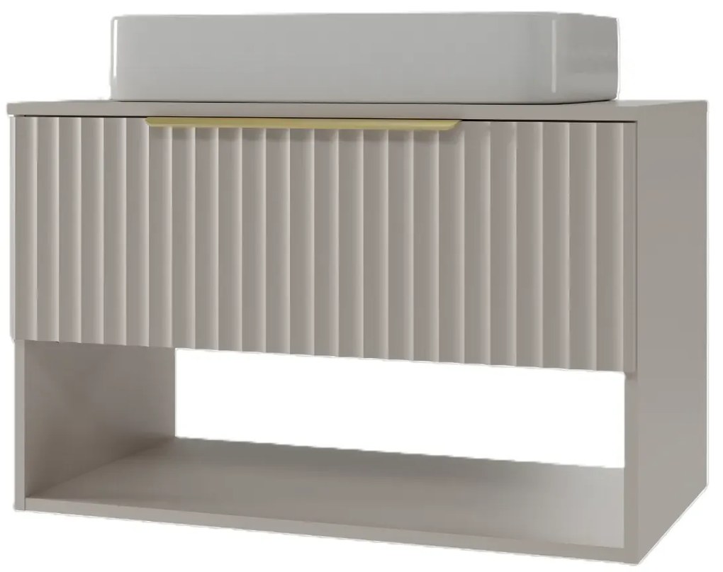 Szafka pod umywalkę nablatową TIBU 2.0 1S 80cm kaszmirowa STRAMA
