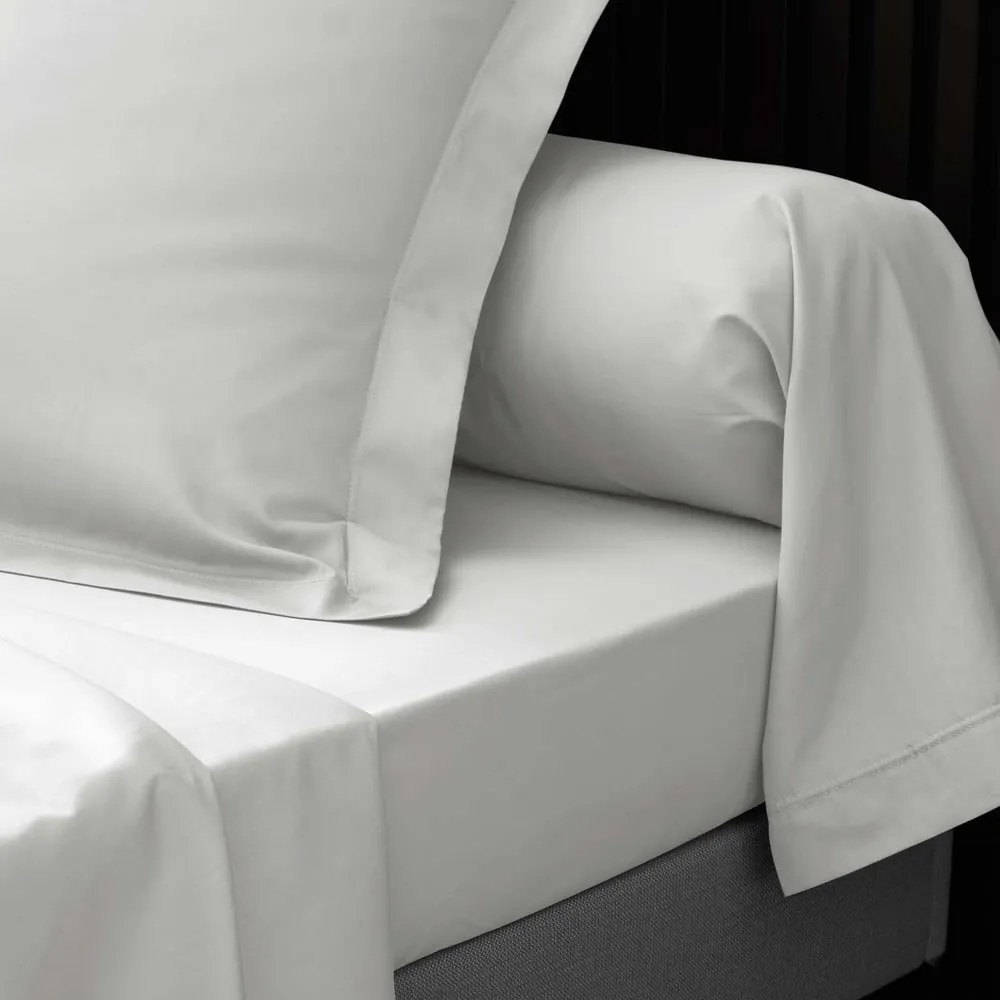 Białe prześcieradło z perkalu bawełnianego z gumką 90x190 cm Percaline – douceur d'intérieur