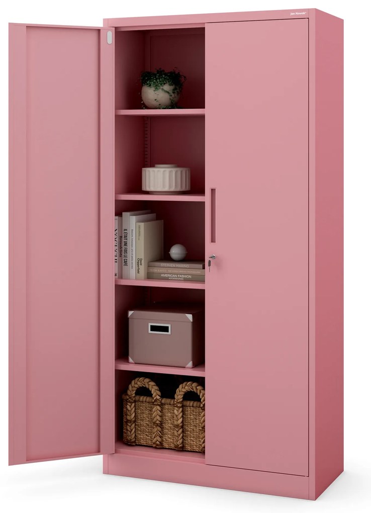Szafa biurowa na dokumenty pudrowy róż: Fresh Style JAN, 900 x 1850 x 400 mm