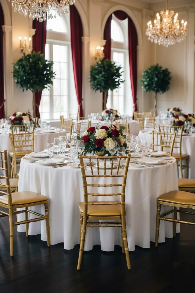 Złote krzesło stołowe krzesło chiavari K5-E08