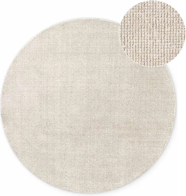 Kremowy wełniany okrągły dywan tkany ręcznie ø 160 cm Greenwich – Ted Baker