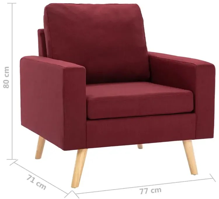 Czerwony tapicerowany fotel wypoczynkowy N5-S22