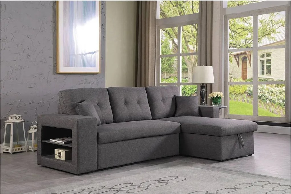 Kanapa narożna rozkładana "Axel" - Szary