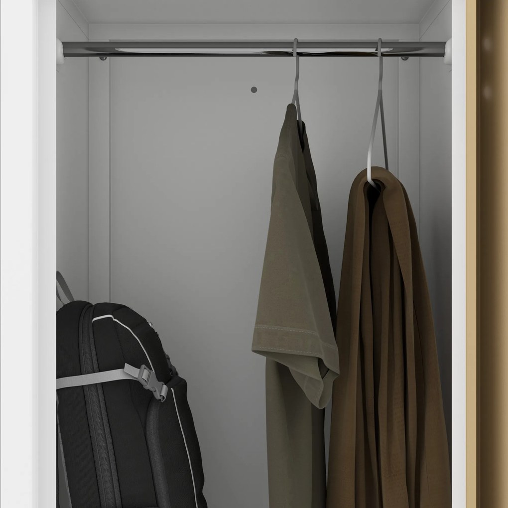 Szafa ubraniowa typu L biała, orzech, 800x1850x450 mm: JULIA Eco Design