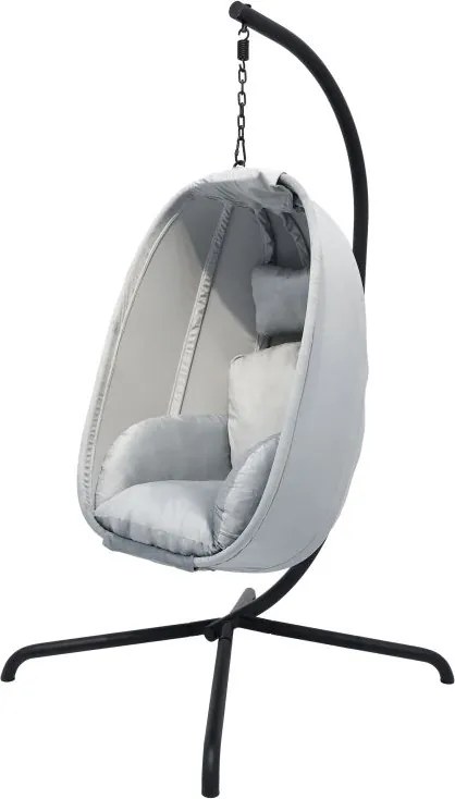 Fotel bujany podwieszany MIADOMODO szary, nośność 160 kg