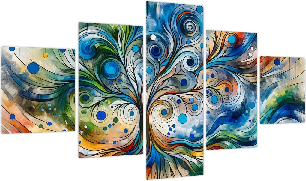 Obraz – Kolorowe energetyczne drzewo (125x70 cm)