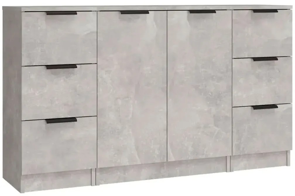 Loftowa komoda z szufladami i półką w kolorze beton N8-L12