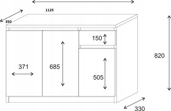 Komoda ASTORRE 113 cm do Salonu Sypialni z Szufladą Biały