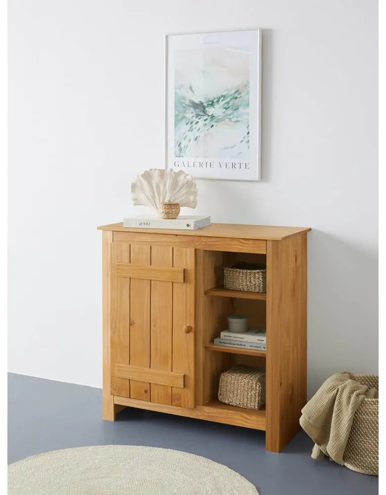 Szafka z litego drewna sosnowego w naturalnym kolorze 90x90 cm Bertram – Støraa