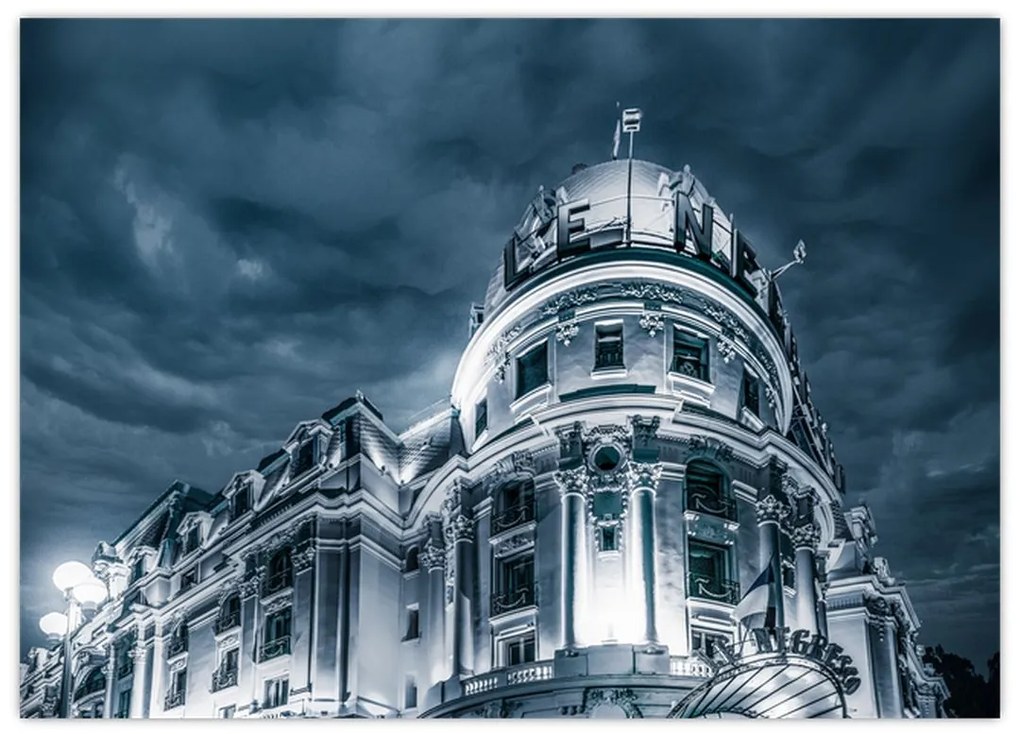 Obraz na szkle - architektura w ciemności (70x50 cm)