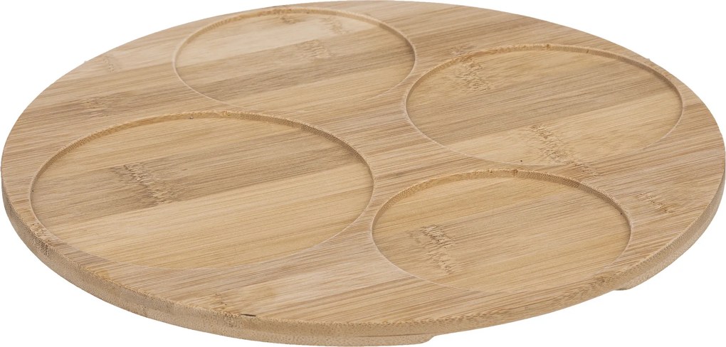 Zestaw do serwowania przekąsek, bambusowa podstawka, 5 elementów