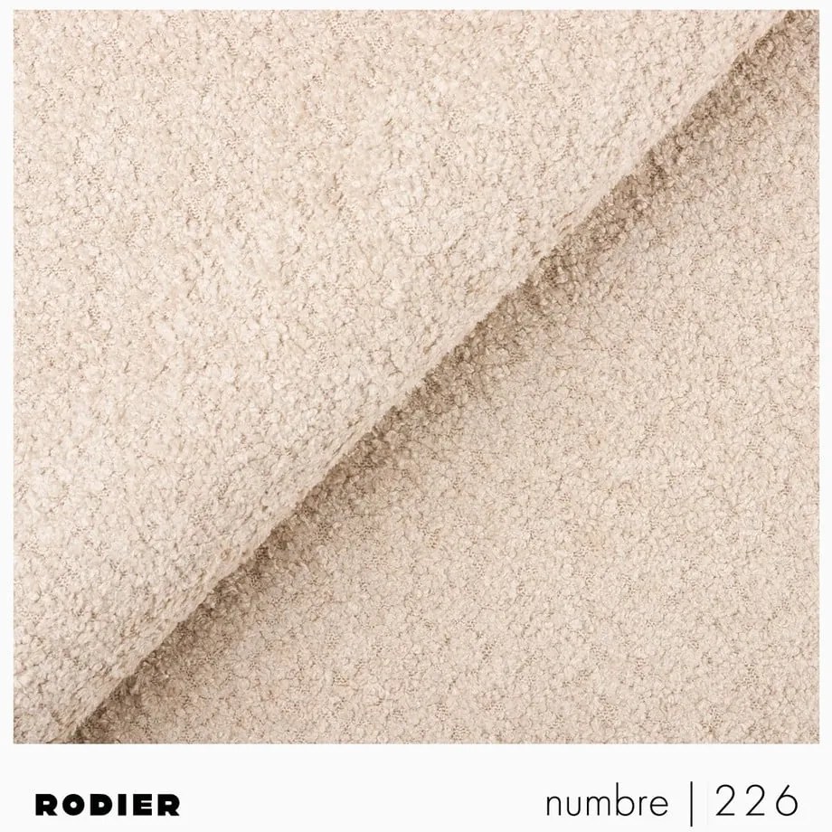 Beżowy rozkładany/ze schowkiem narożnik z materiału bouclé (lewostronny/w kształcie litery L) Rene – Rodier