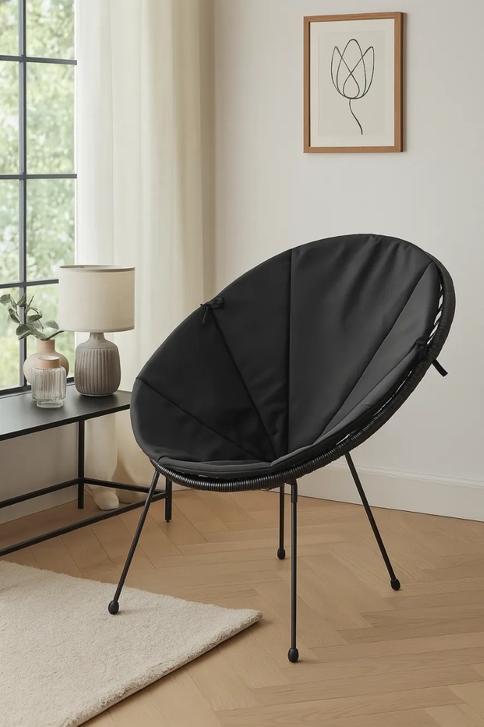 Poduszka Acapulco wodoodporna na fotel Oxford czarny