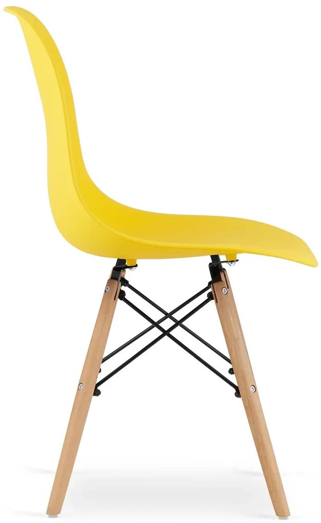Zestaw żółtych krzeseł skandynawskich 4szt. W0-S81