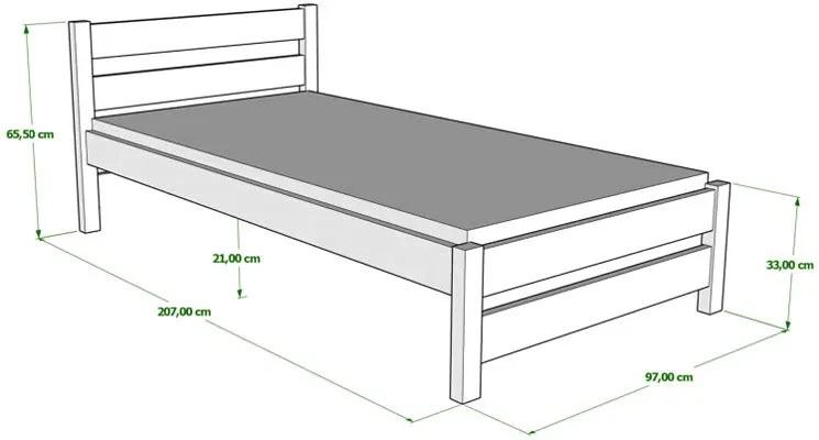Białe młodzieżowe łóżko pojedyncze z 2 szufladami W8-M78
