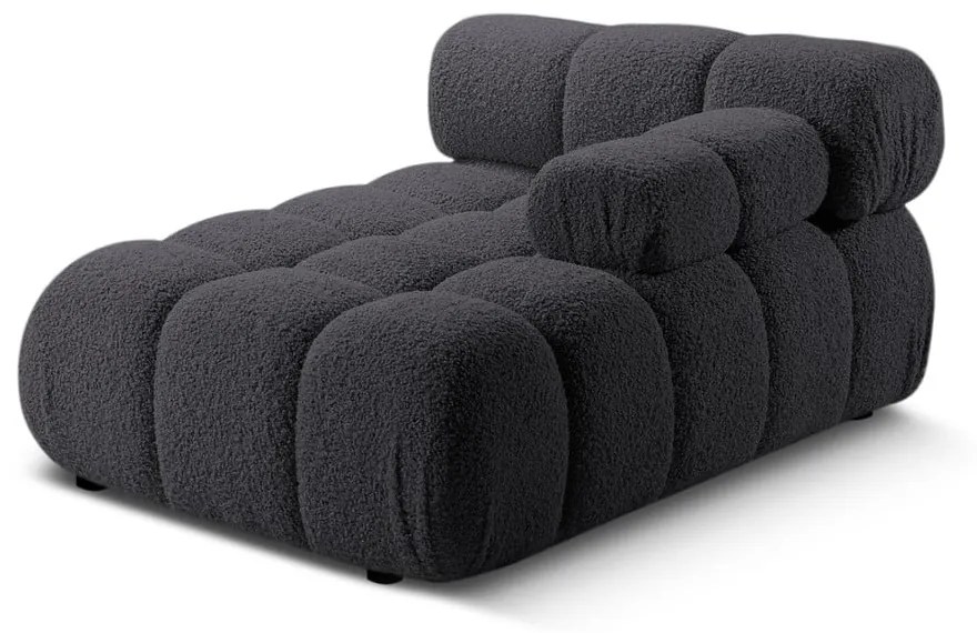 Antracytowy moduł sofy z materiału bouclé (prawostronny) Bellis – Micadoni Home